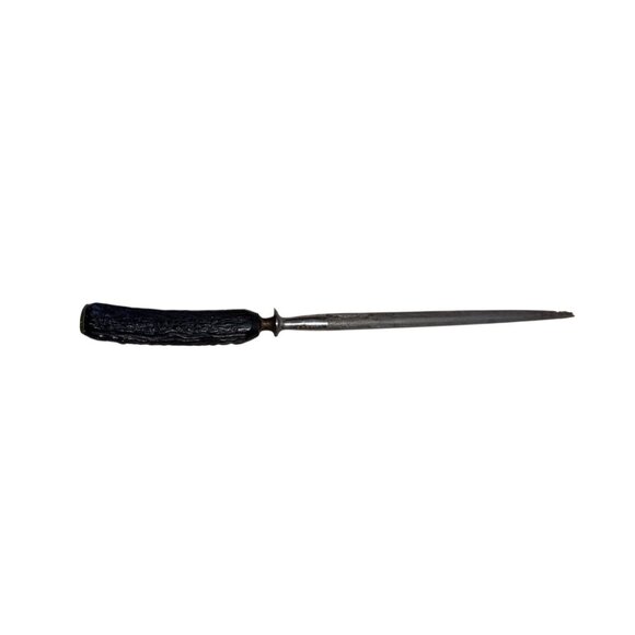 Vintage Lees Sharpening Steel With Black Textured Handle - Picture 1 of 7